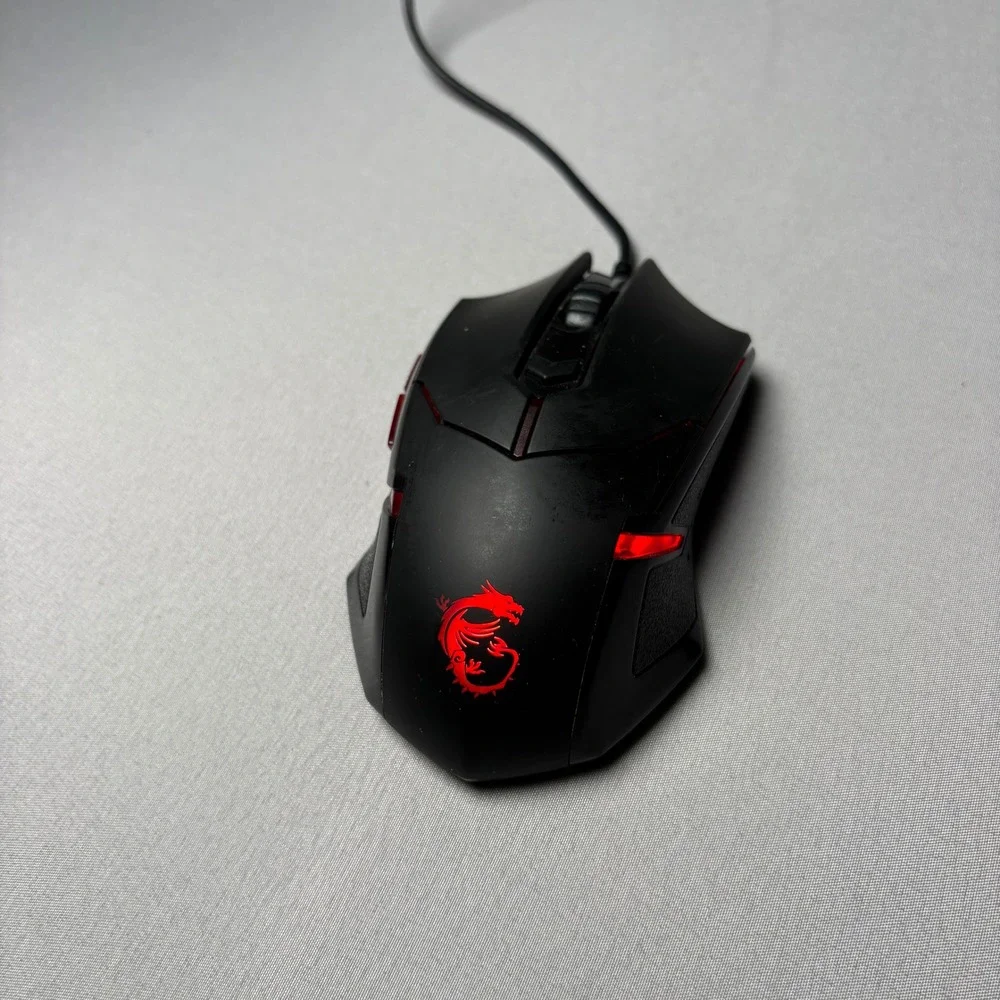 MSI Interceptor DS B1 Wired Optical Gaming Mouse Black Red LED